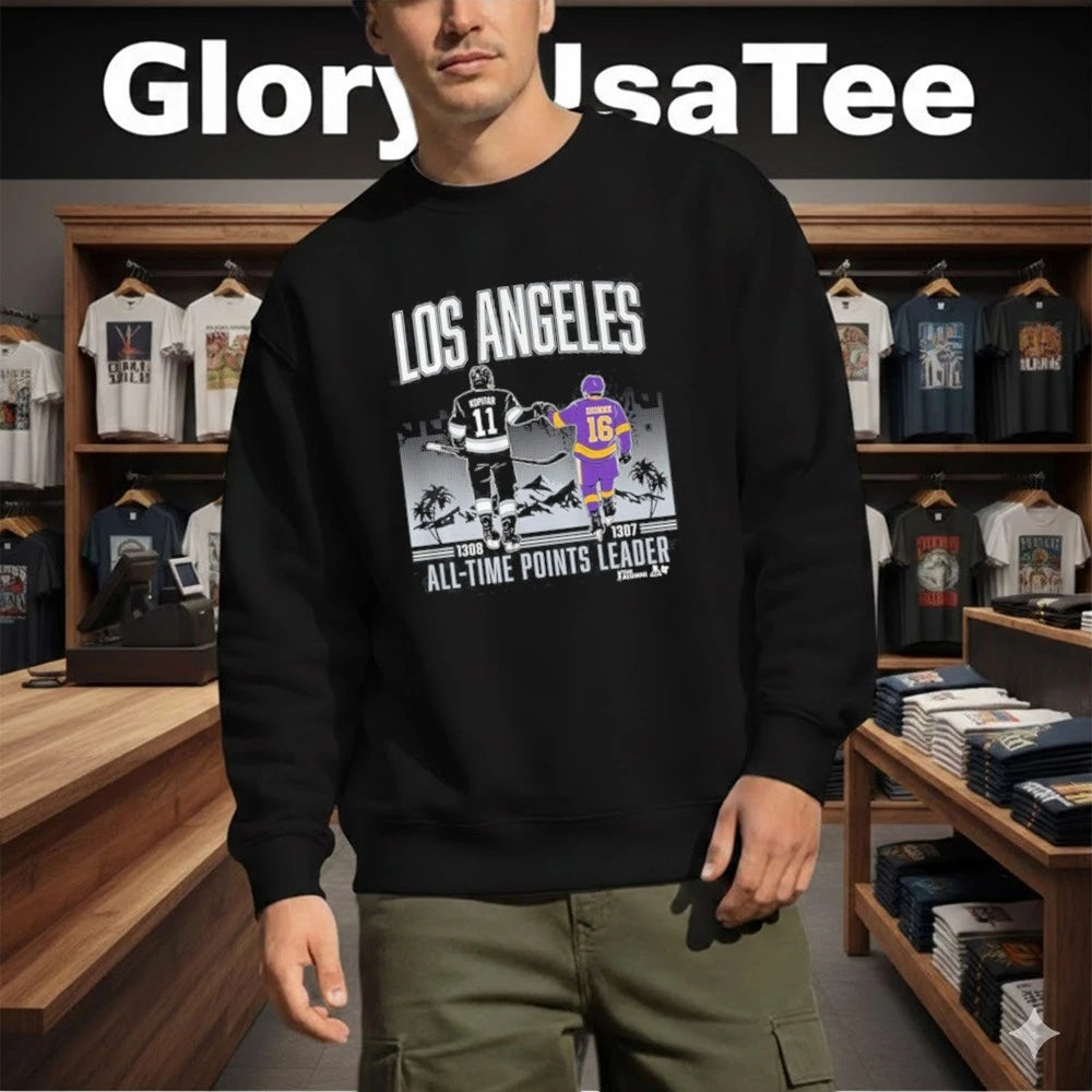 Anze Kopitar and Marcel Dionne Los Angeles All-Time Points Leader Shirt