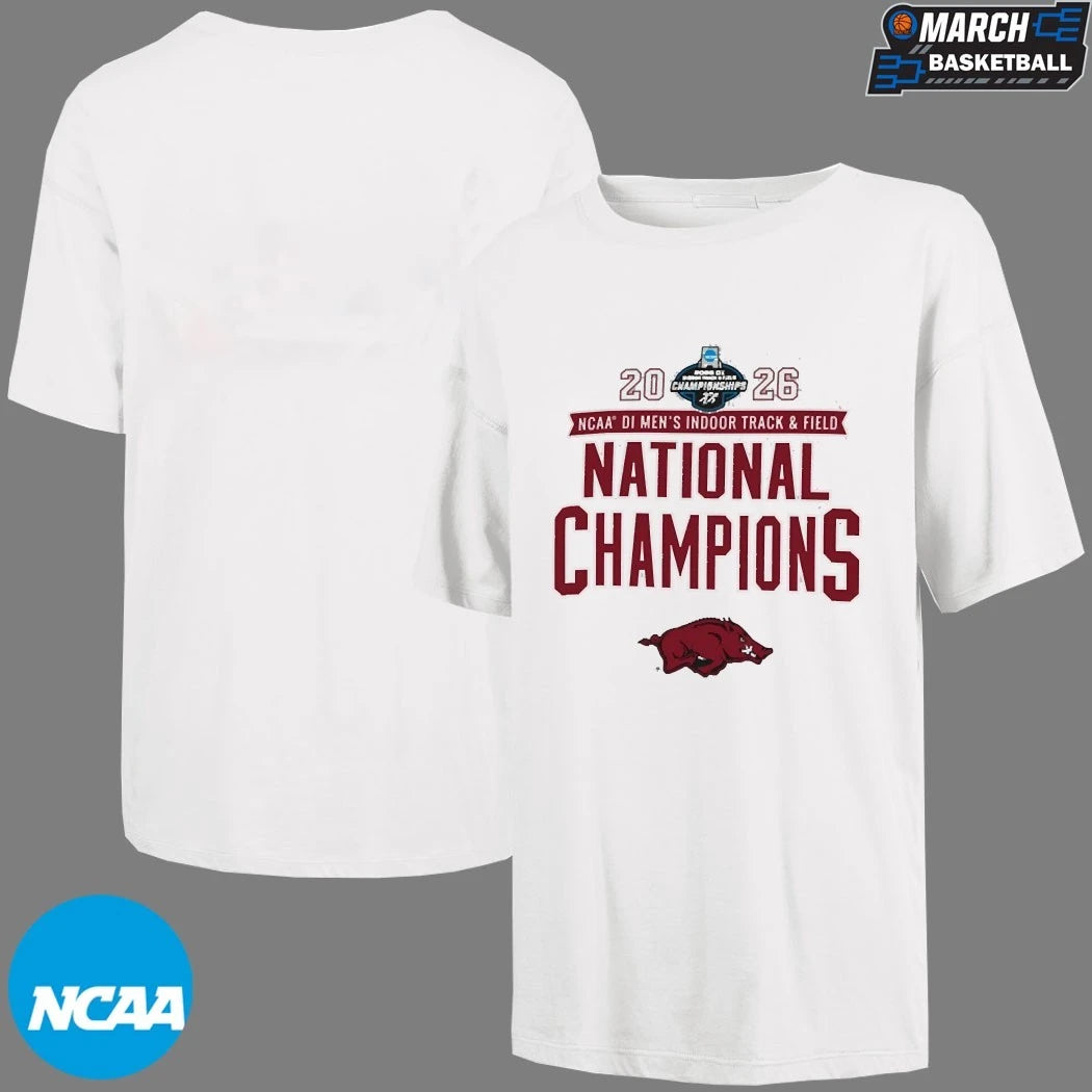 Arkansas Razorbacks 2026 NCAA Men’s Indoor Track & Field National Champions T-Shirts