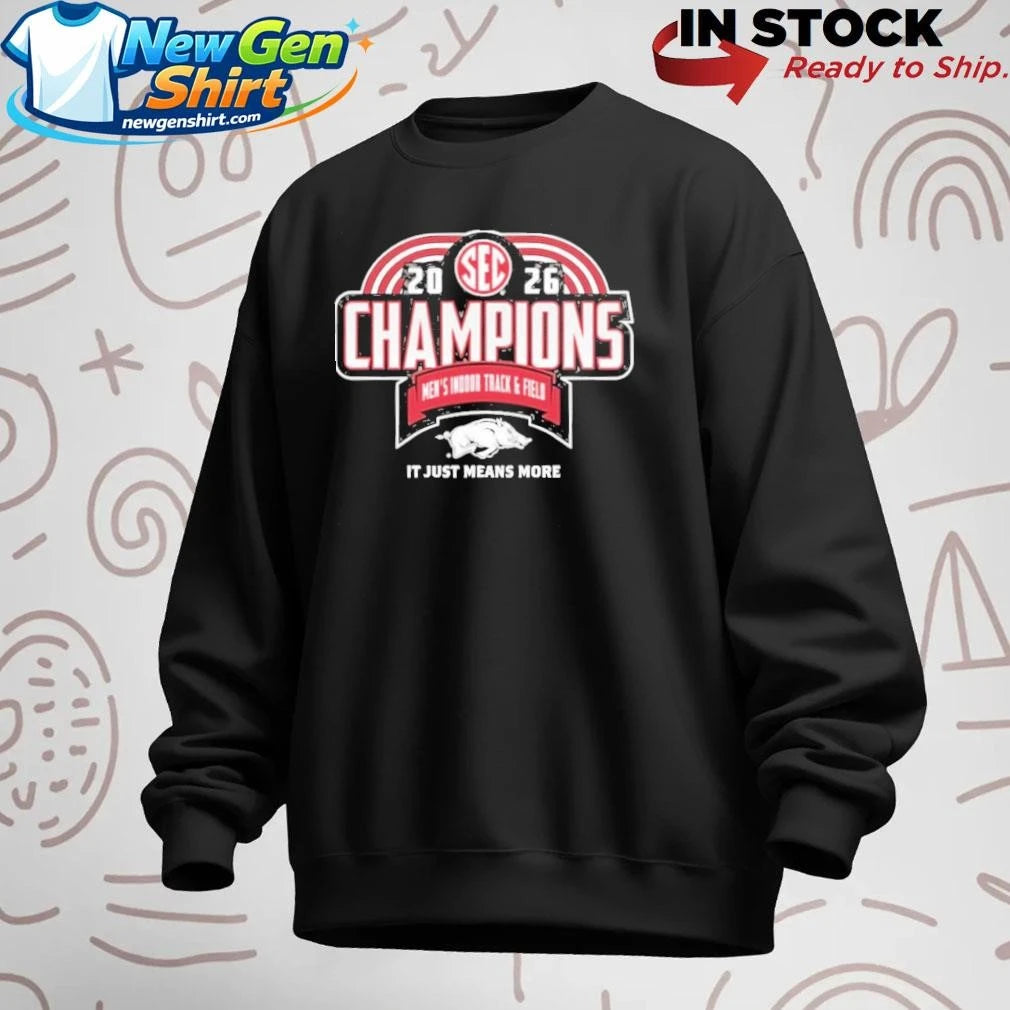 Arkansas Razorbacks 2026 SEC Men’s Indoor Track & Field Champions Locker Room Shirt