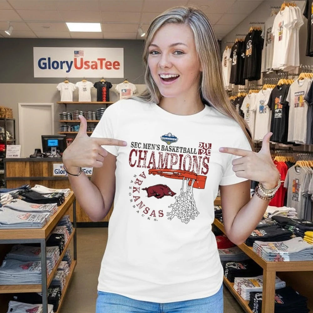 Arkansas Razorbacks Ivory 2026 SEC Men’s Basketball Tournament Champions Shirt