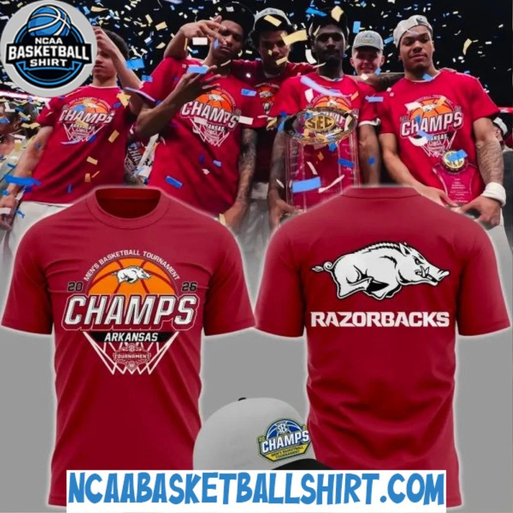 Arkansas Razorbacks Men’s Basketball 2026 SEC Tournament Champions T-Shirt