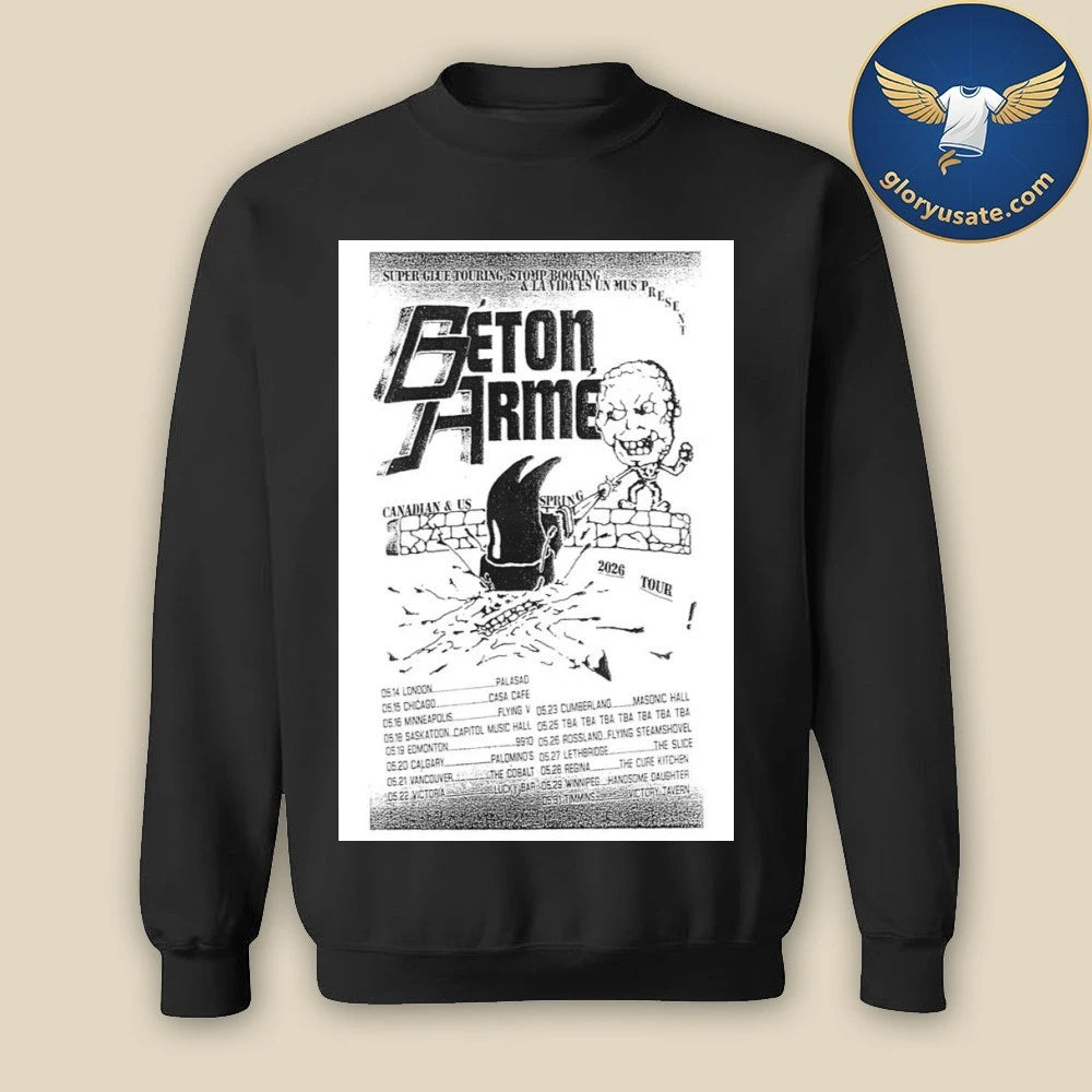 Beton Arme Canadian & US Spring 2026 Tour Poster Shirt