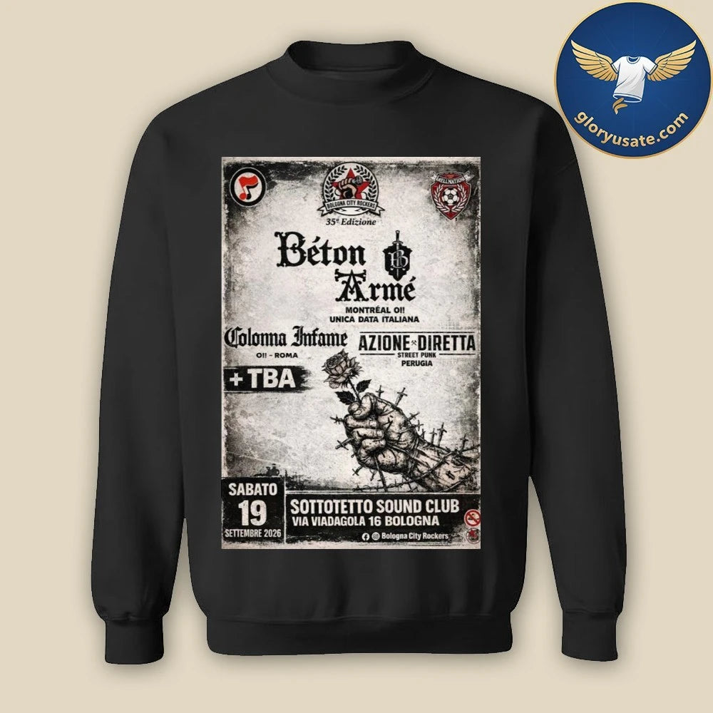 Beton Arme September 19 2026 Sottotetto Sound Club Bologna Poster Shirt