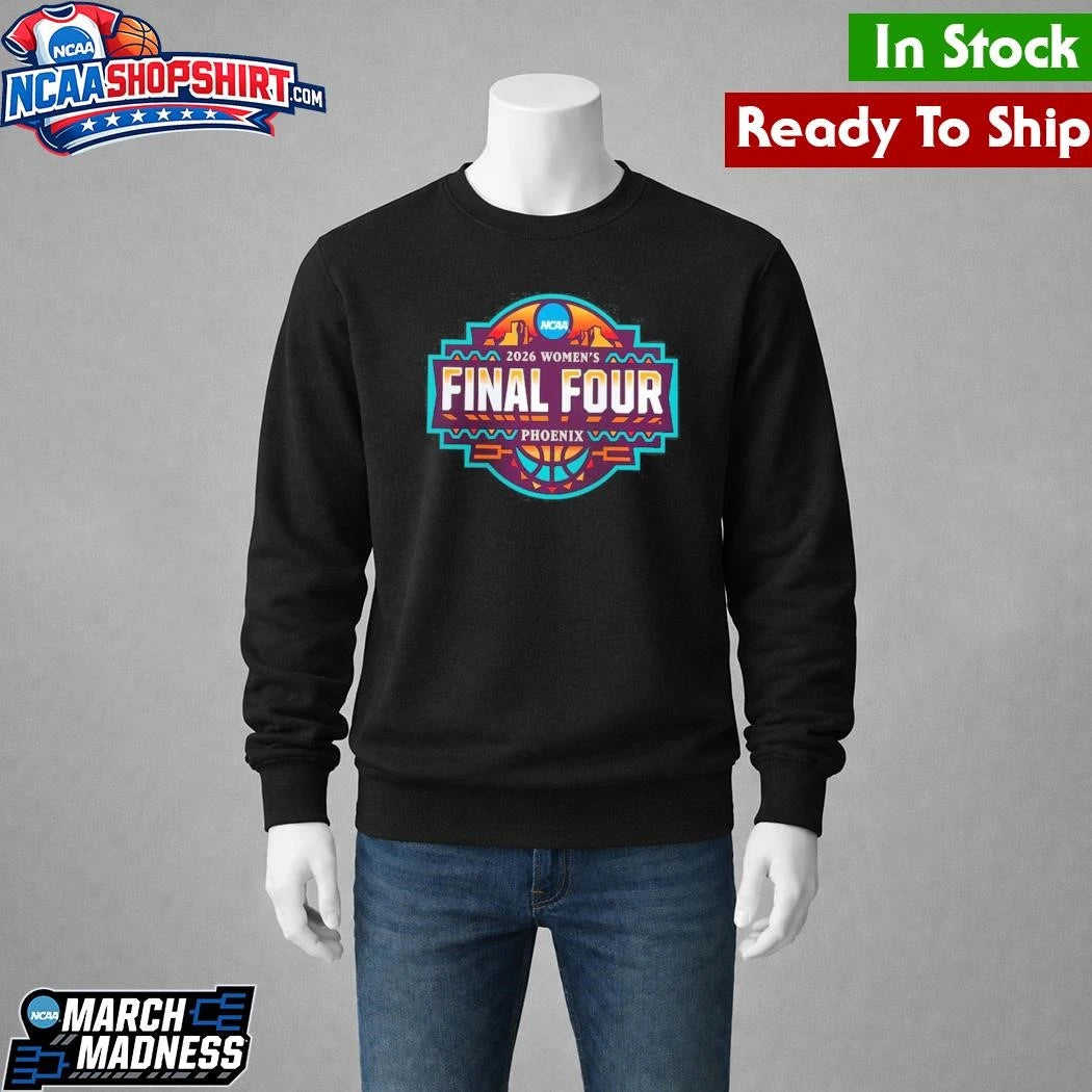Black 2026 NCAA Women’s Basketball Tournament March Madness Final Four Logo Shirt