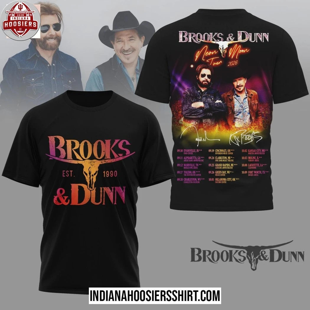 Brooks And Dunn Neon Moon Tour 2026 Two Sided T-Shirt