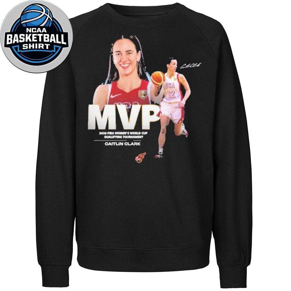 Caitlin Clark MVP 2026 FIBA Women’s World Cup Qualifying Tournament Signature And Logo T-Shirt