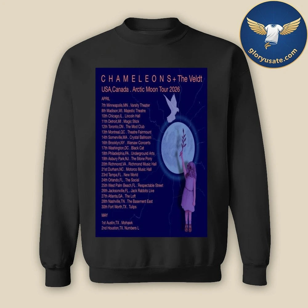 Chameleons & The Veldt USA Canada Arctic Moon Tour 2026 Poster Shirt