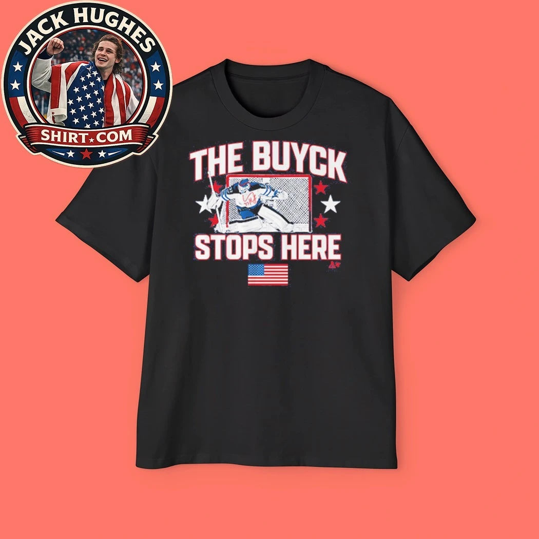 Connor Hellebuyck The Buyck Stops Here USA Flag Shirt