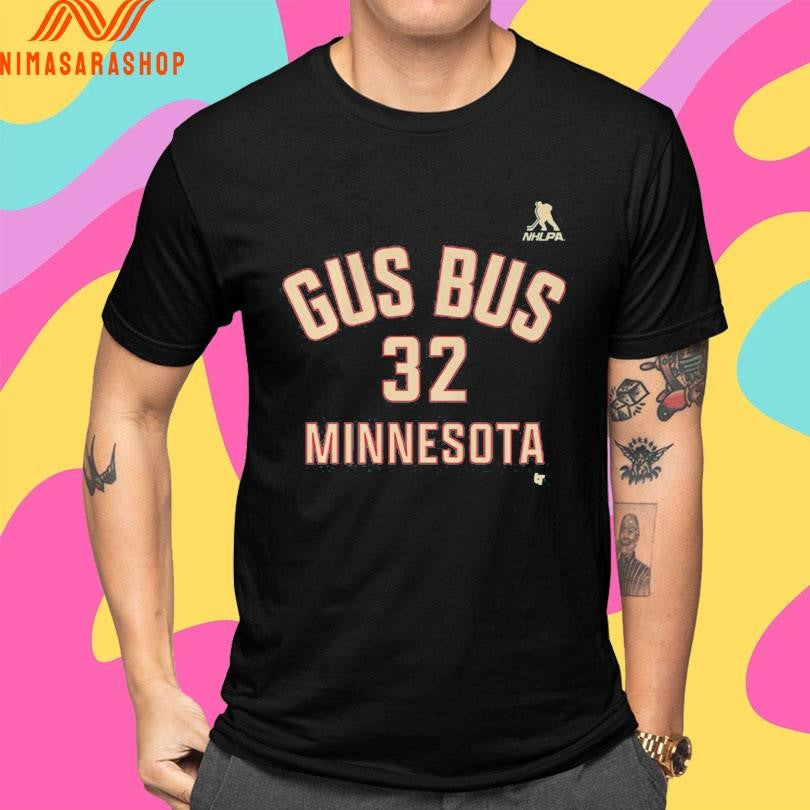 Filip Gustavsson Minnesota Wild Gus Bus Name & Number Shirts