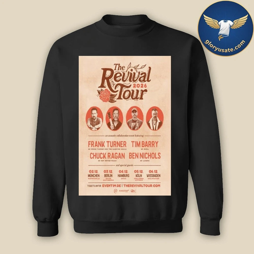 Frank Turner & Chuck Ragan & Tim Barry & Ben Nichols The Revival Tour 2026 Poster Shirt