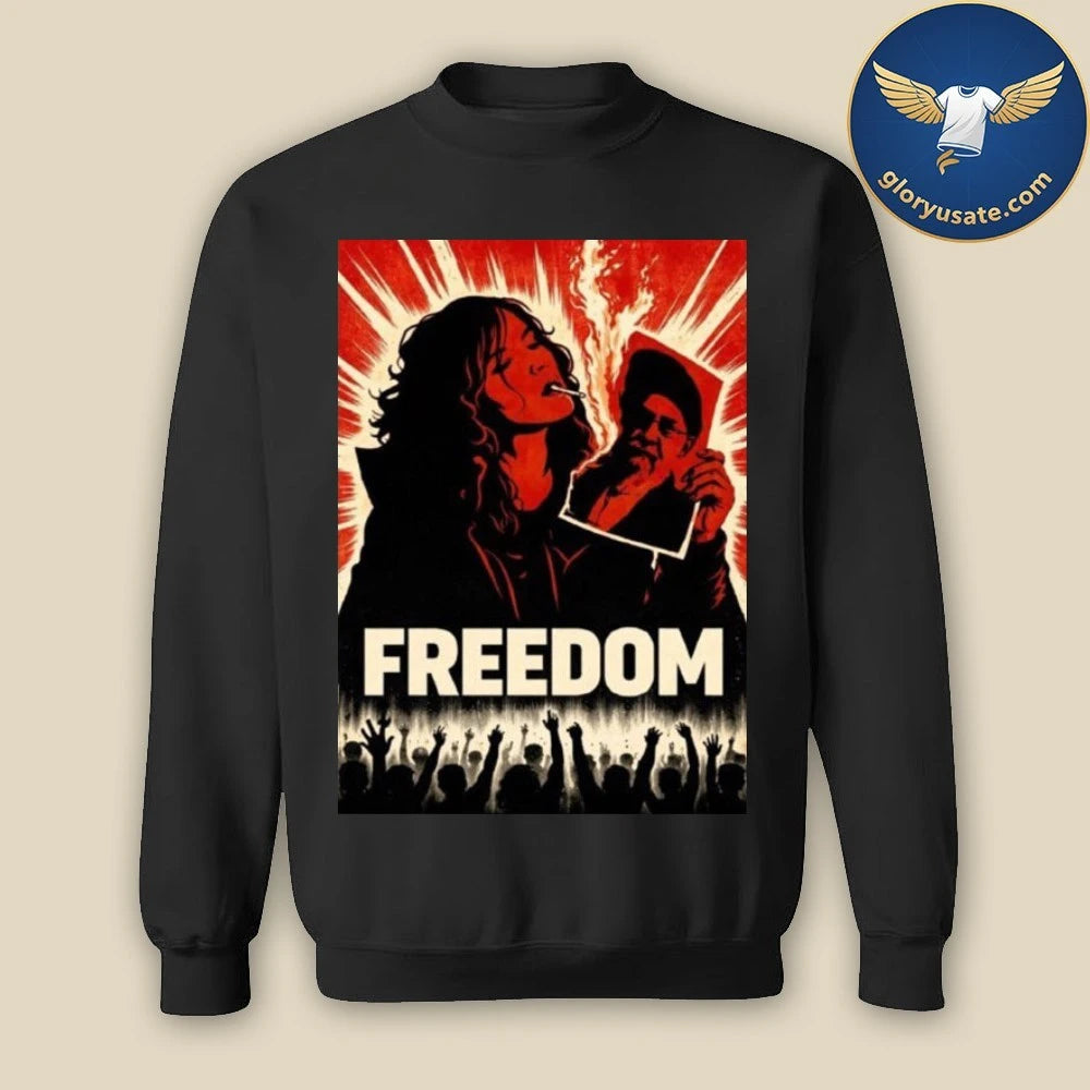 Freedom Iranian Lady Burning Khamenei Photo Shirt