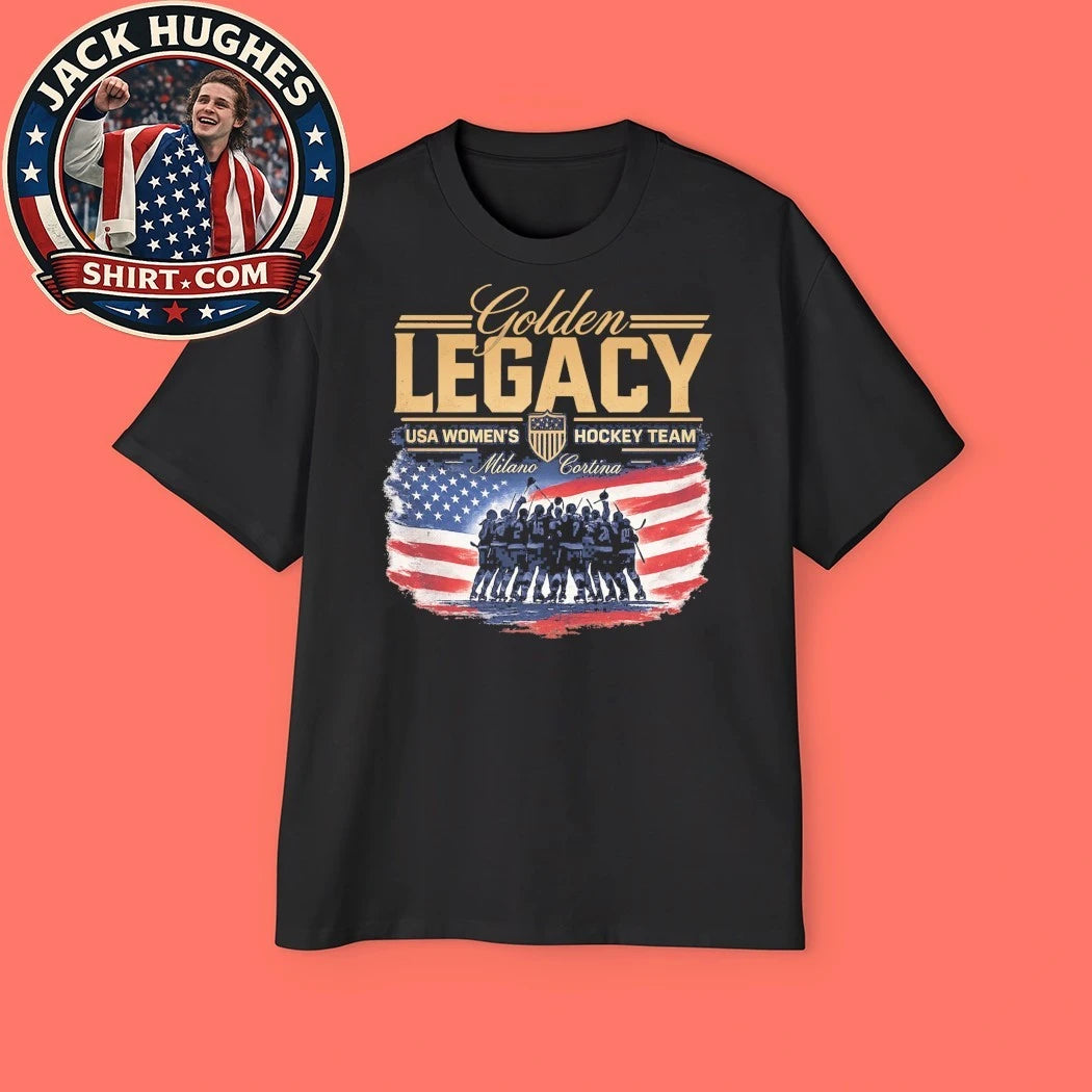 Golden Legacy USA Women’s Hockey Team Milano Cortina Fanatics 2026 Winter Olympics Flag Shirt