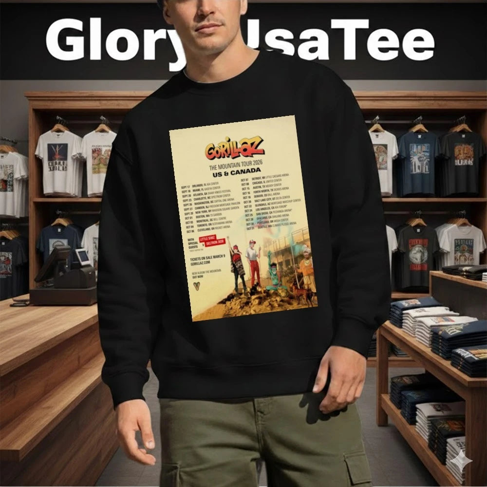 Gorillaz The Mountain US & Canada 2026 Tour Poster Shirt