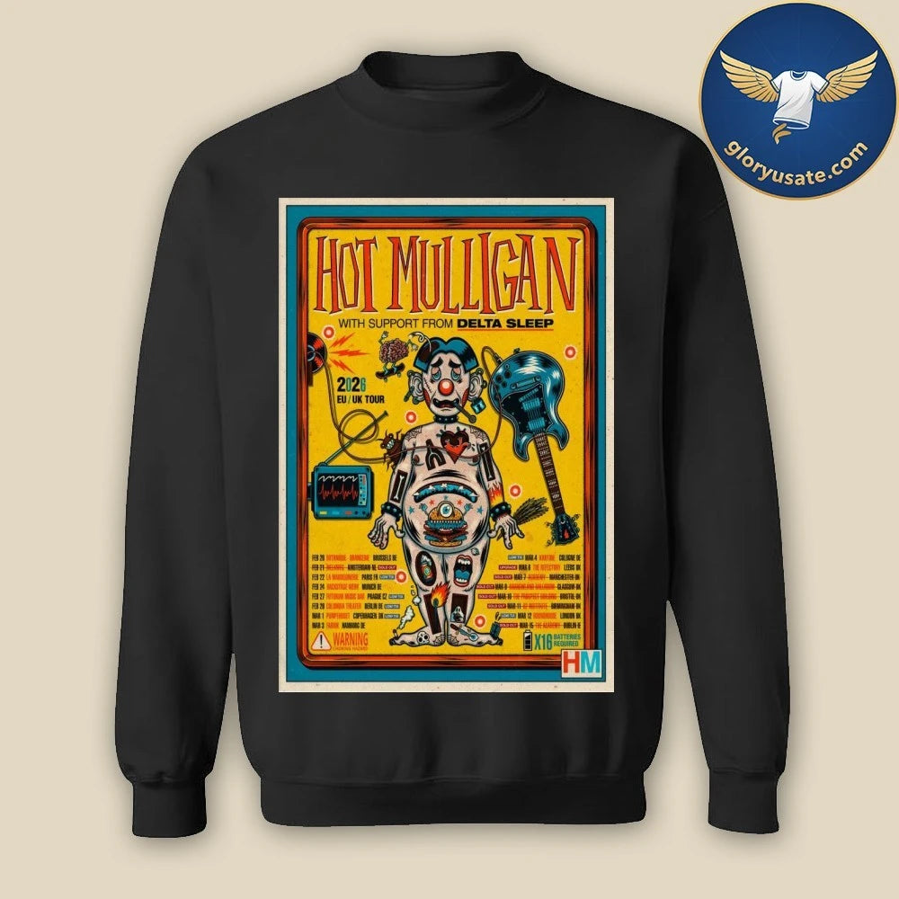 Hot Mulligan With Delta Sleep 2026 Europe-UK Tour Poster Shirt