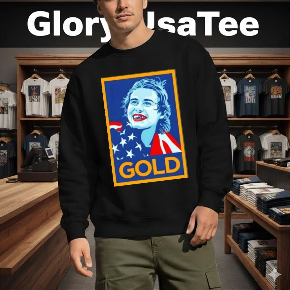 Jack Hughes Golden Goal Teeth Usa Hockey Olympic 2026 Gold Hope Shirt