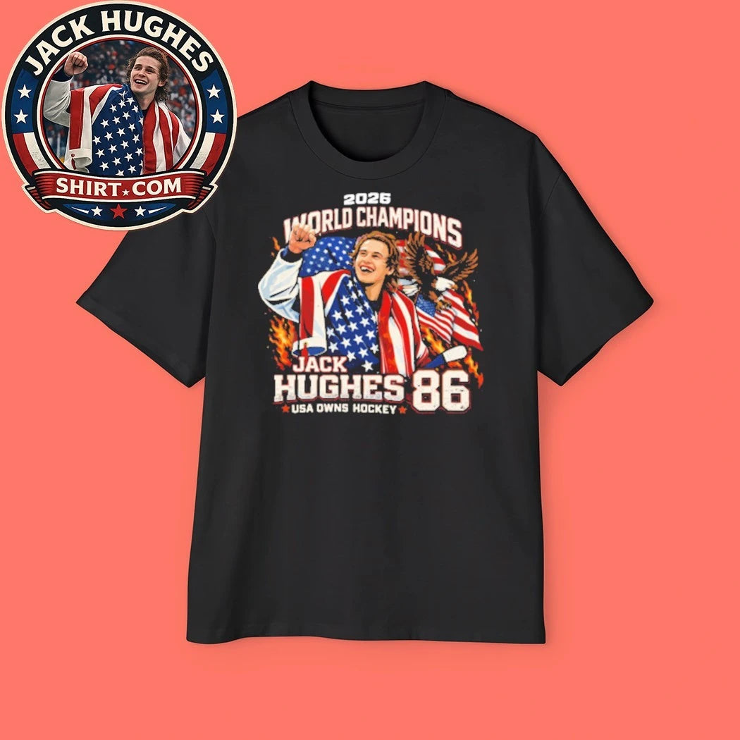 Jack Hughes Team USA Hockey Shirt – Hughes Brothers Hockey and USA Hockey Jersey Graphic T-Shirt