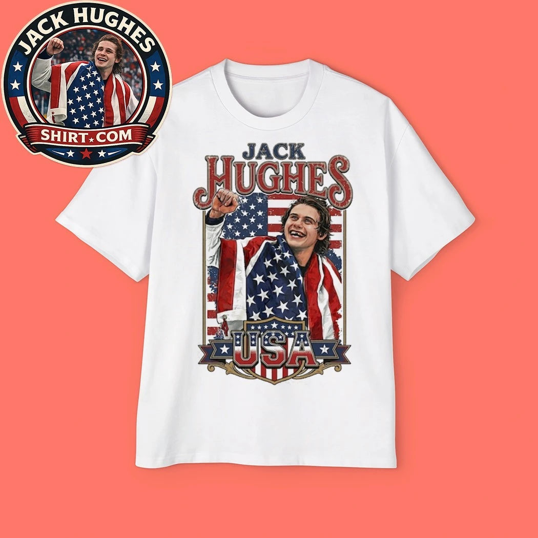 Jack Hughes USA 026 Gold Medal Champs Tee Shirt