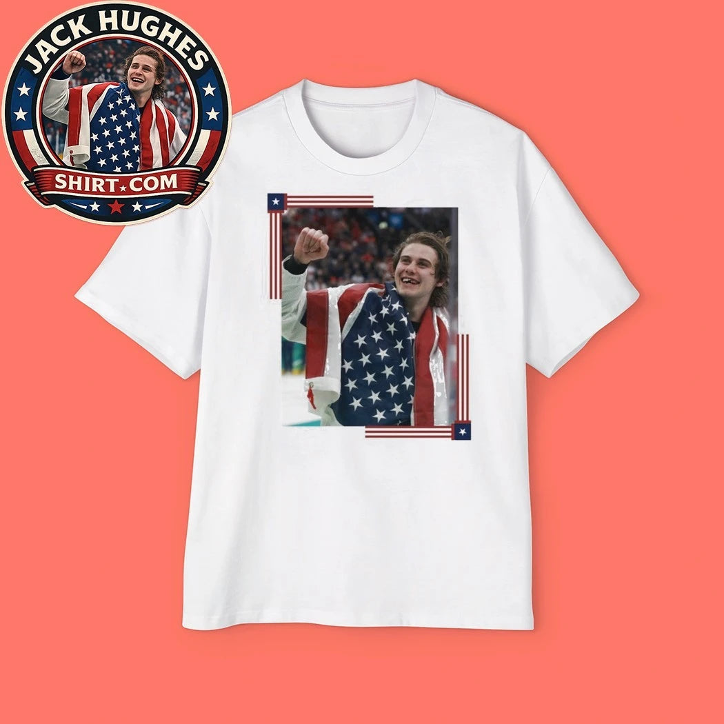 Jack Hughes USA Gold Hockey American Inspired Graphic T-Shirt