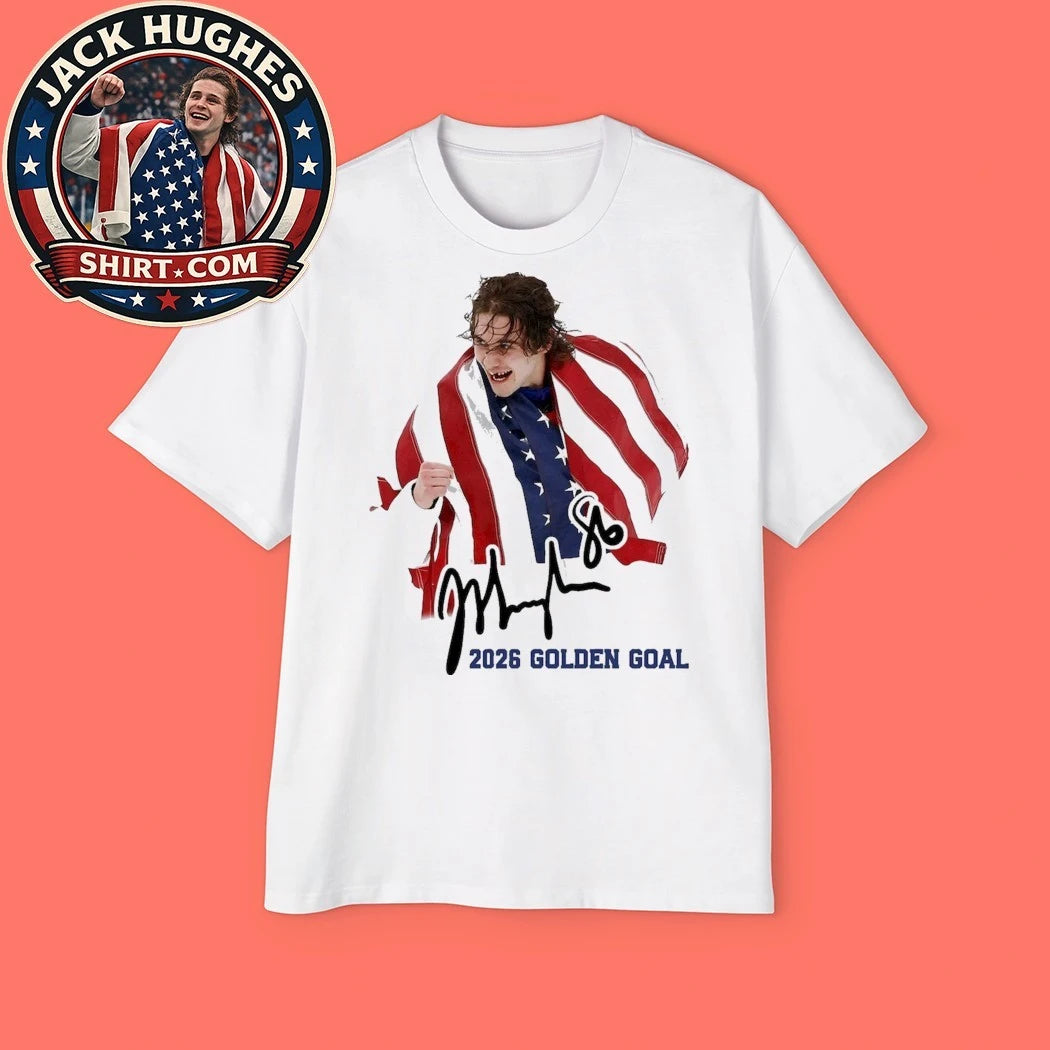 Jack Hughes USA Hockey Golden Goal 2026 Hockey Trending T-Shirt