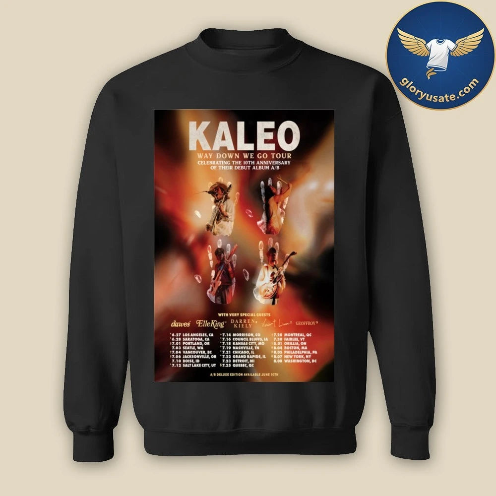 Kaleo Way Down We Go Tour 2026 Poster Shirt