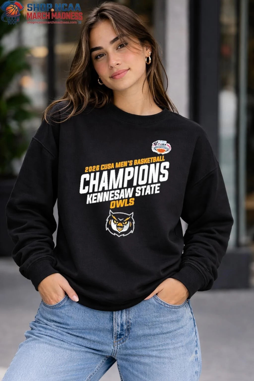 Kennesaw State Owls Champions C USA Locker Room Shirt Men’s Basketball Tournament 2026