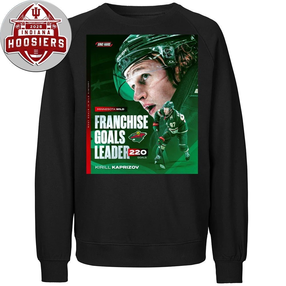 Kirill Kaprizov, vice-captain of the Minnesota Wild ice hockey team in the National Ice Hockey League Shirt