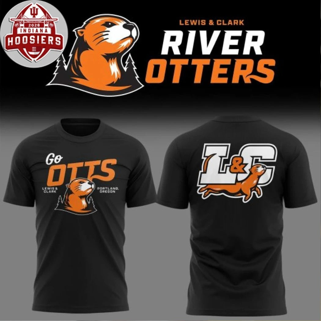 Lewis & Clark Pioneers River Otters 2026 New Identity Logo Two Sided T-Shirt