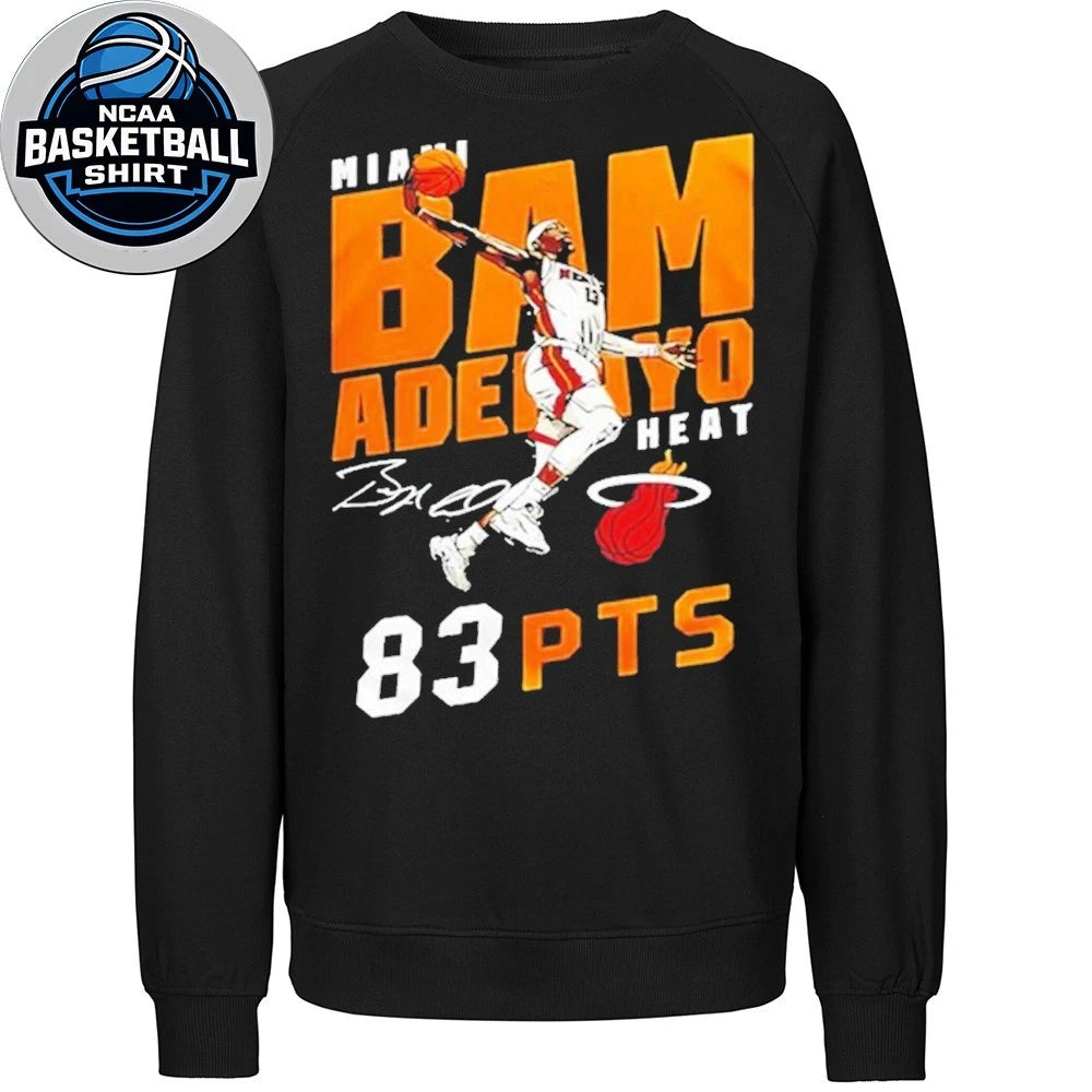 Miami Heat Adebayo 2026 Celebrate 83 Points History Signature And Logo Shirt