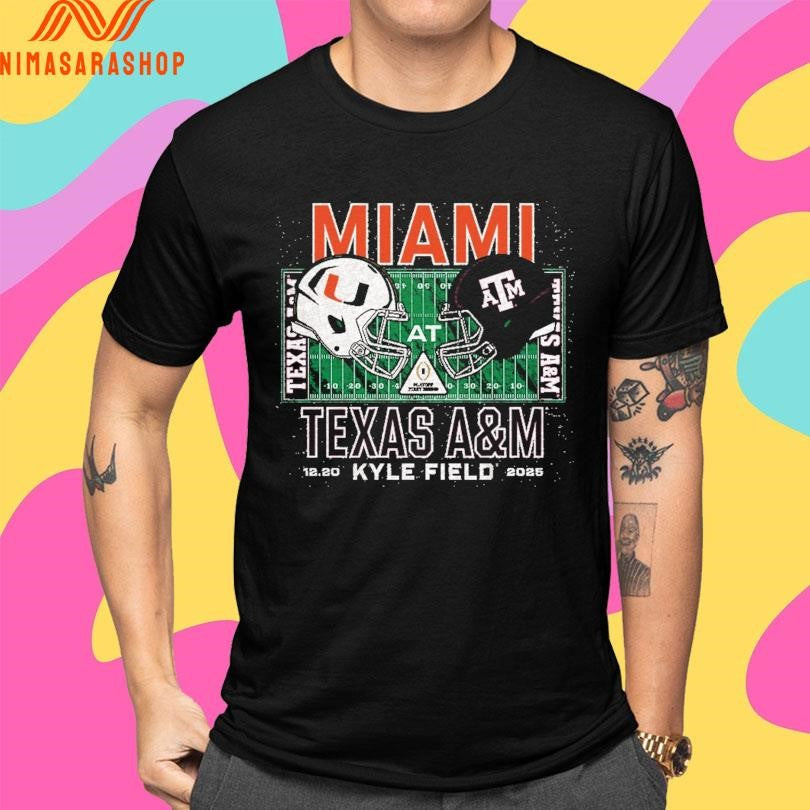 Miami Vs Texas A&M Kyle Field 12 20 2025 College Football Playoff Shirts
