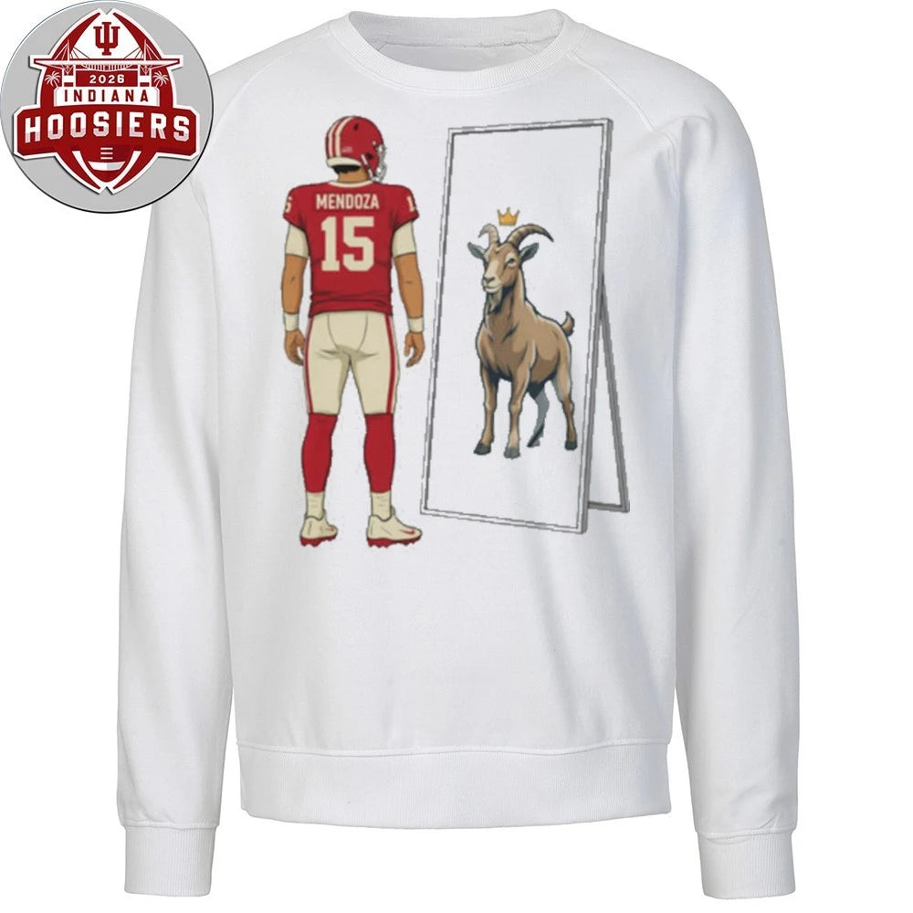Nice Fernando Mendoza Mirror GOAT, College Football Champions, Indiana Football Fans Hoodie Shirt