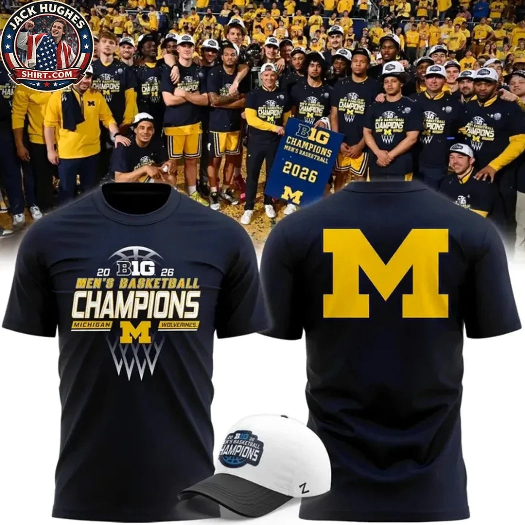 Nice Michigan Wolverines Men’s Basketball 2026 B1G Regular Season Champions Logo Two Sided Shirt