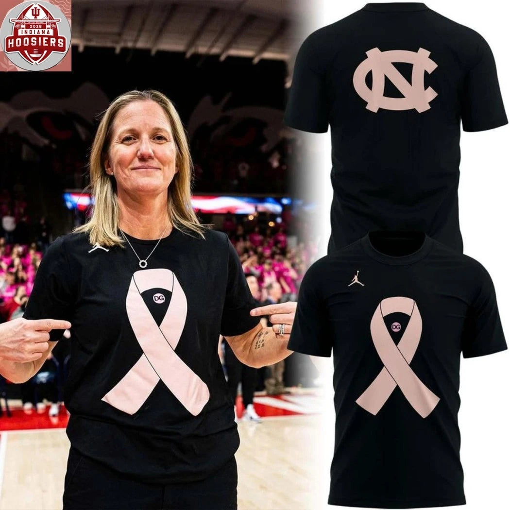 North Carolina Tar Heels Coach Courtney Banghart Pink Out DG Forever 2026 Hoodie T-Shirt
