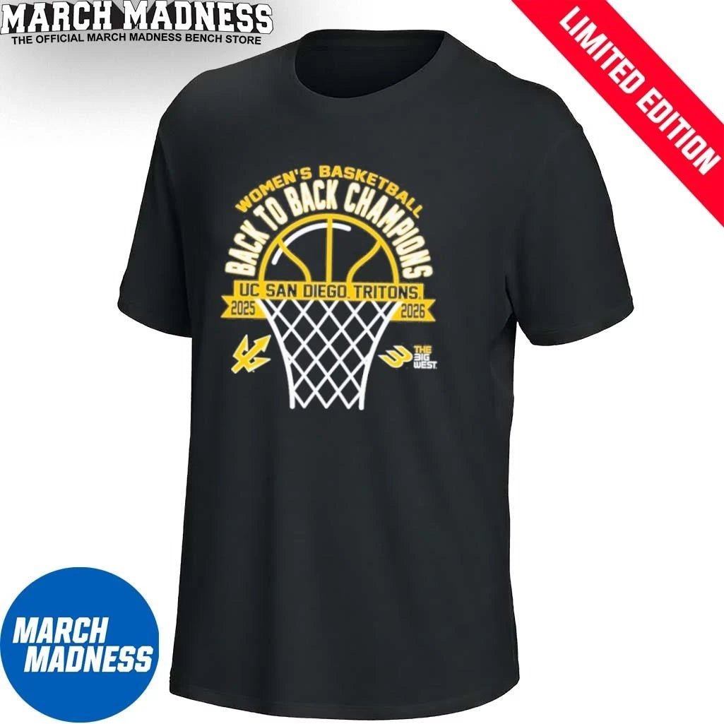 Official UC San Diego Tritons Back 2 Back Big West Women’s Basketball Tournament Champions Shirt