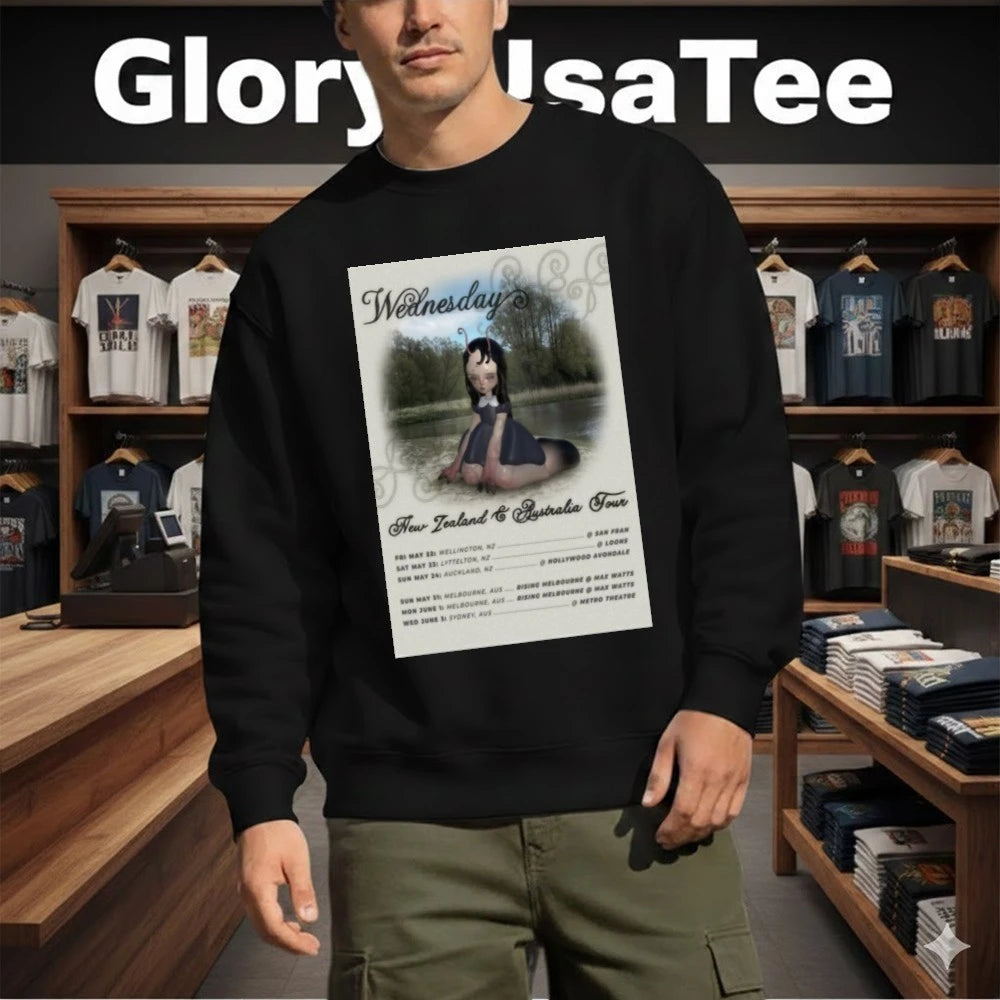 Official Wednesday Tour New Zealand & Australia 2026 Poster Shirt