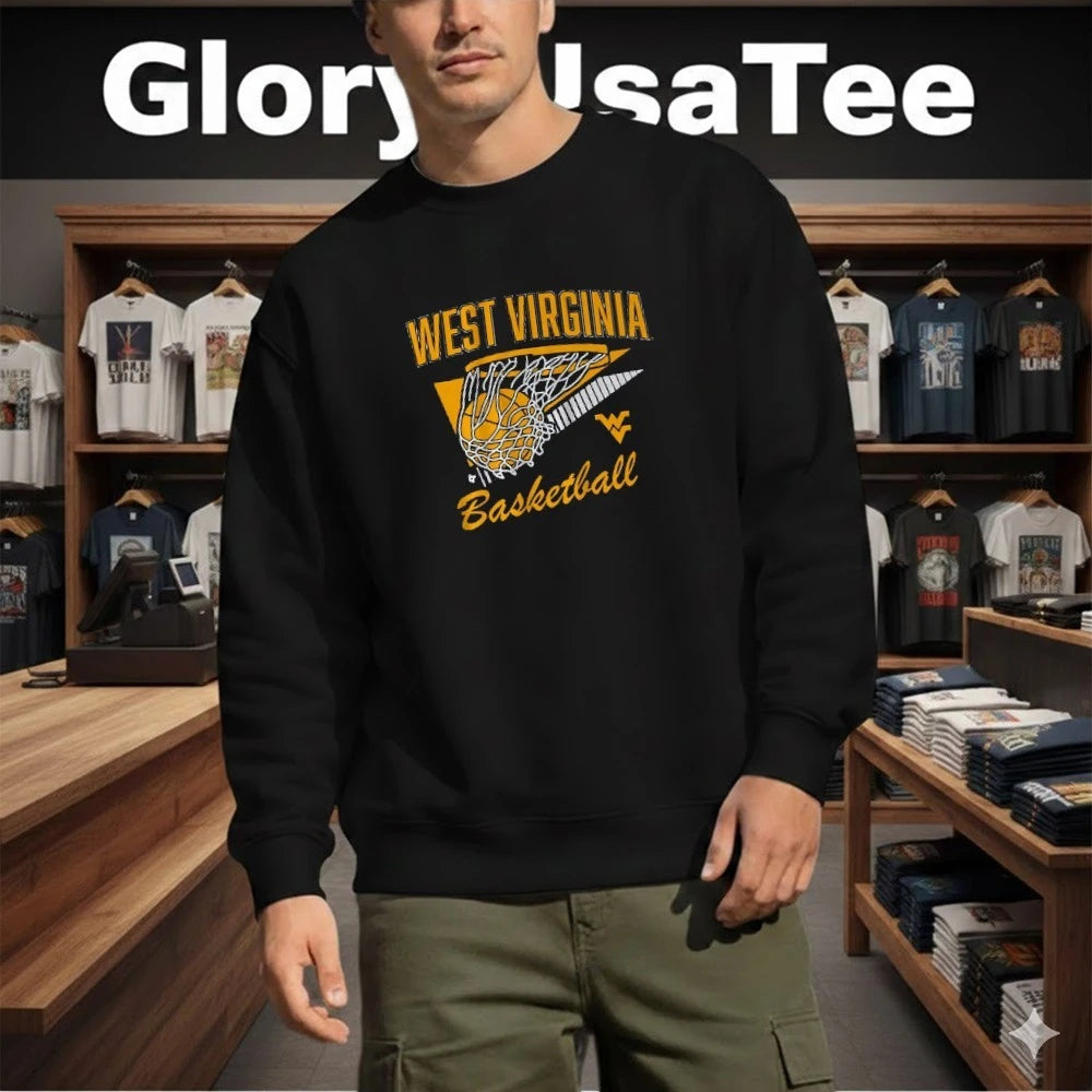 Official West Virginia Basketball Mountaineers Retro Swish Shirt