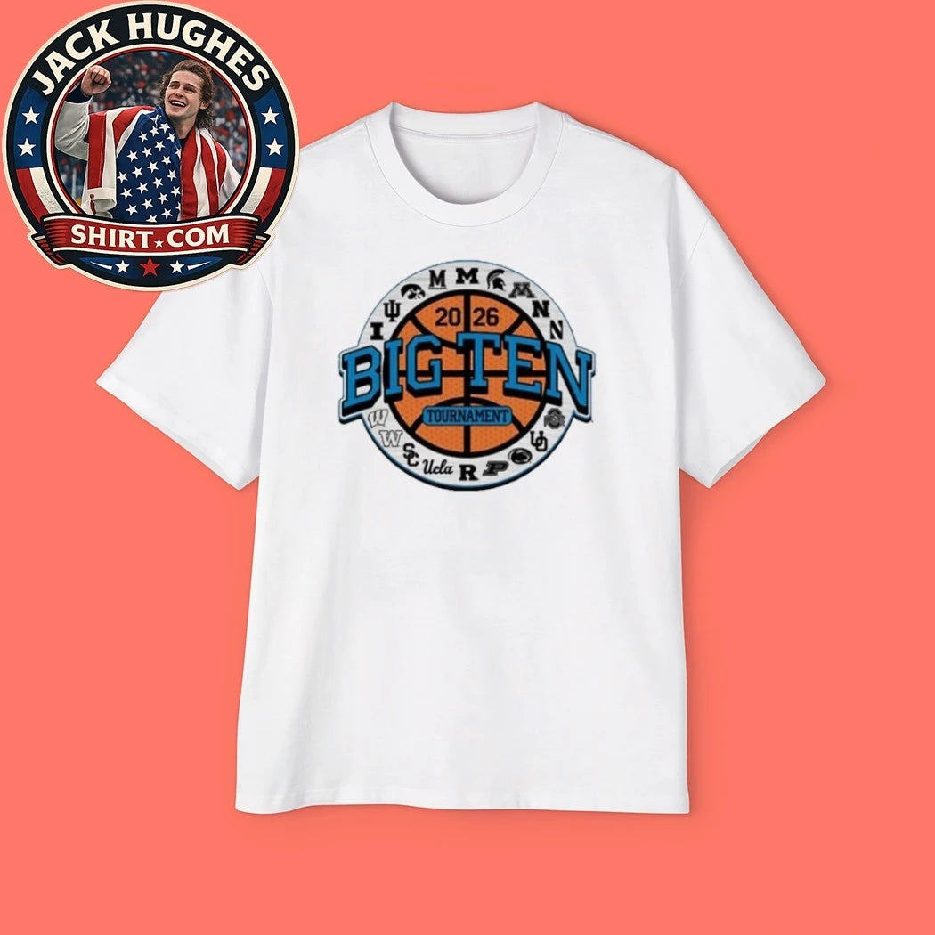 Original 2026 Big Ten Mens Basketball Tournament Schools Circular Graphic Shirt