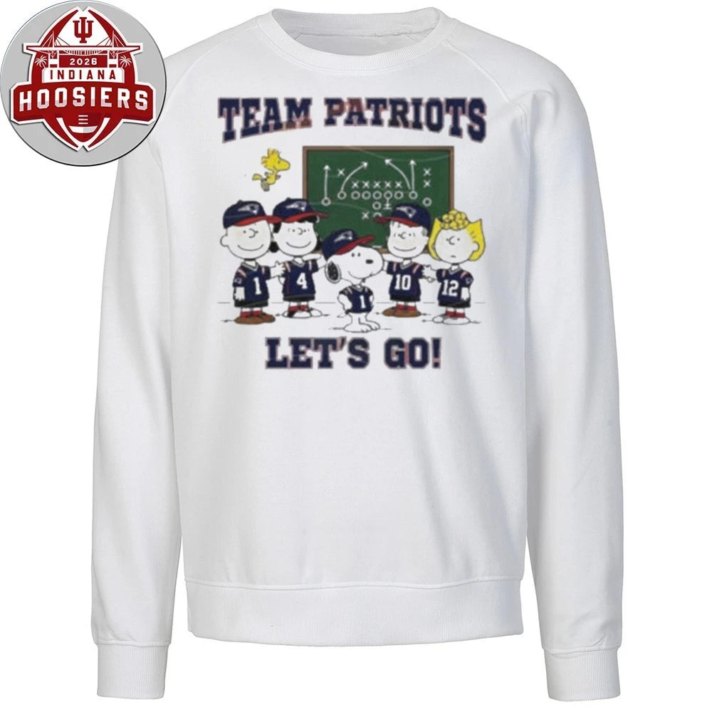 Peanuts Gang Team Patriots Let’s Go! Football Playbook Logo T-Shirt