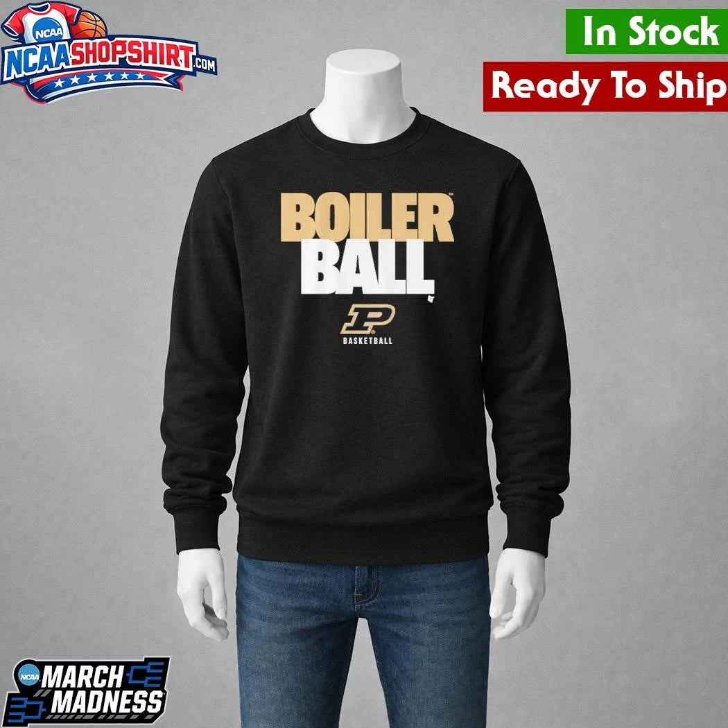 Purdue Basketball Boiler Ball Text Stack Shirt