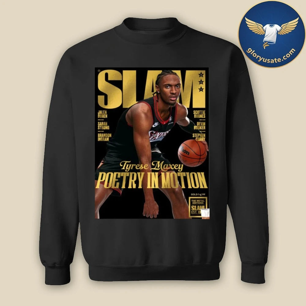 SLAM 260 Gold Metal Cover Poster Tyrese Maxey Poetry In Motion Magazine Poster Shirt