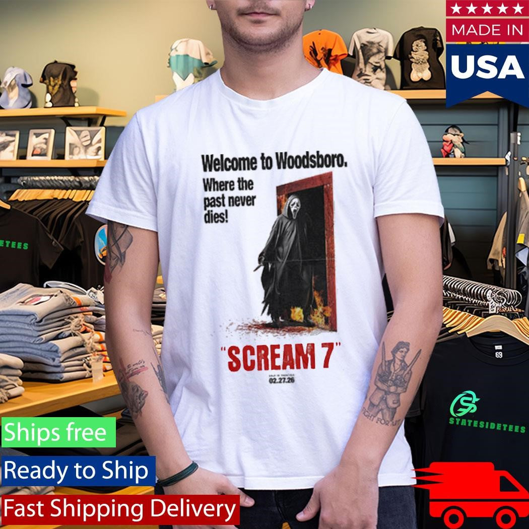 Scream 7 Movie Welcome To Woodsboro Art By Creepy Duck Shirt