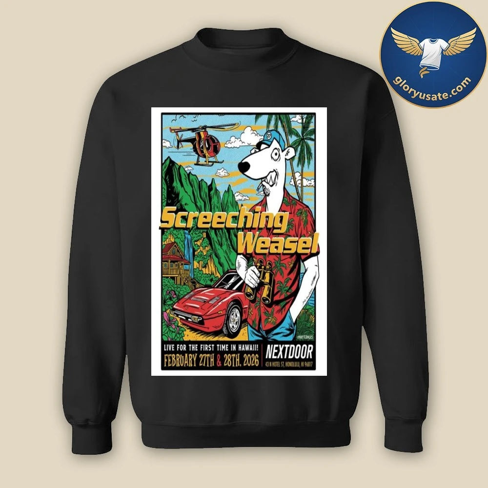 Screeching Weasel Honolulu, HI February 27-28 2026 Concert Poster Shirt