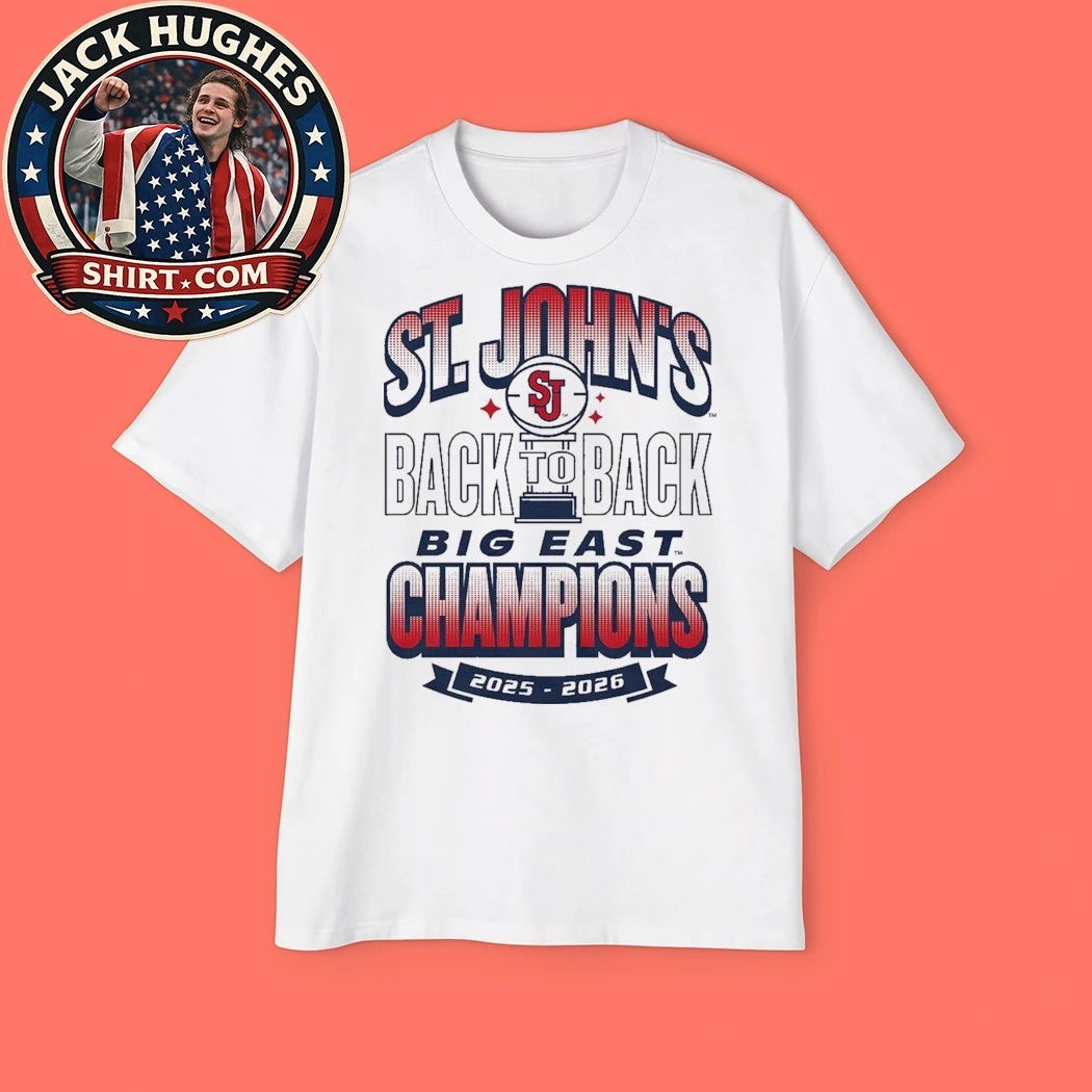 St. John’s University Men’s Basketball Back To Back Big East Champions 2025-2026 Logo T-Shirt