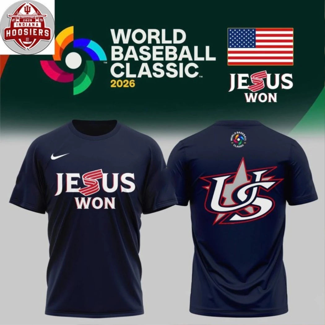 Team USA x Jesus won 2026 World Baseball Logo Two Sided Shirt