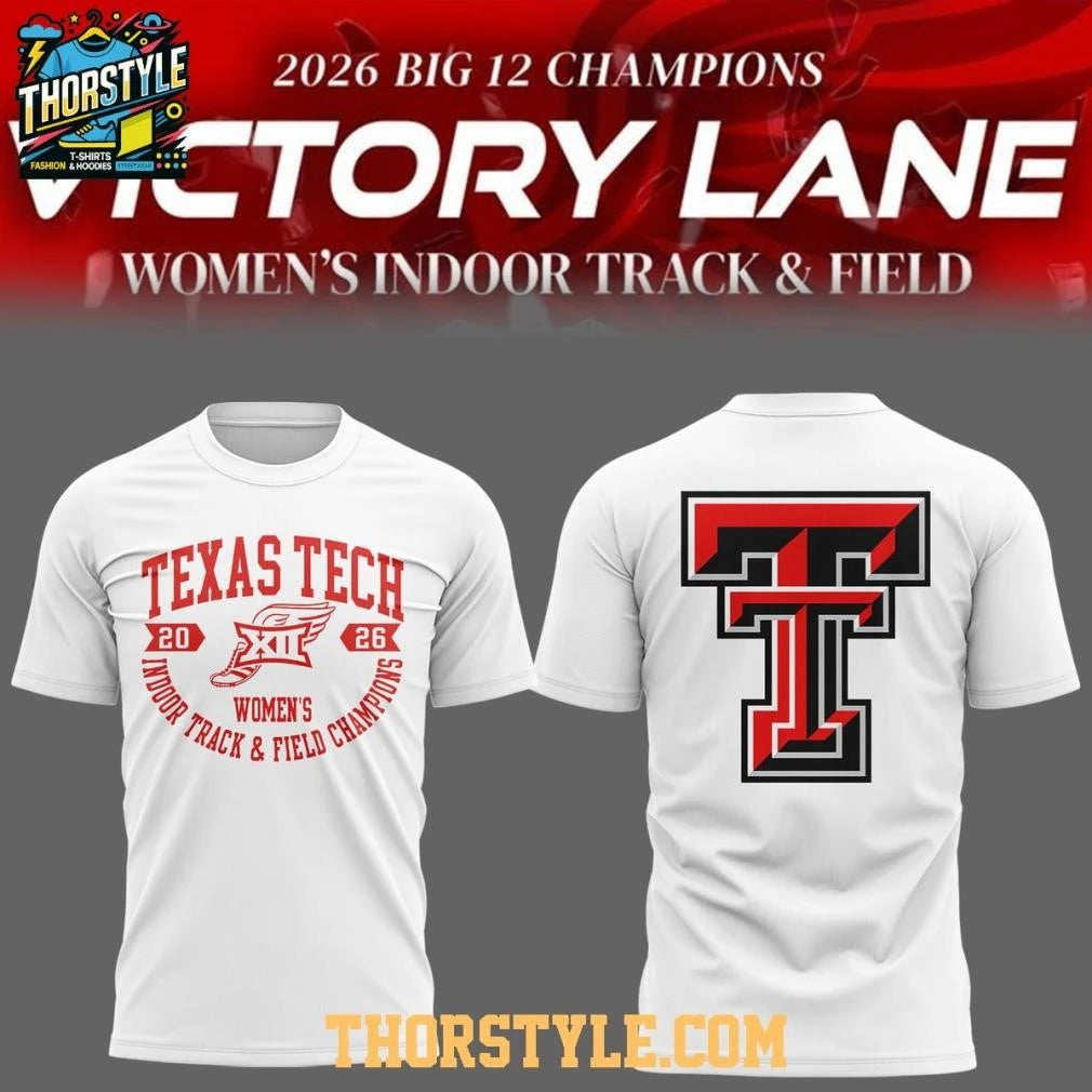 Texas Tech Red Raiders Big12 Indoor Track & Field Champions 2026 White Shirt