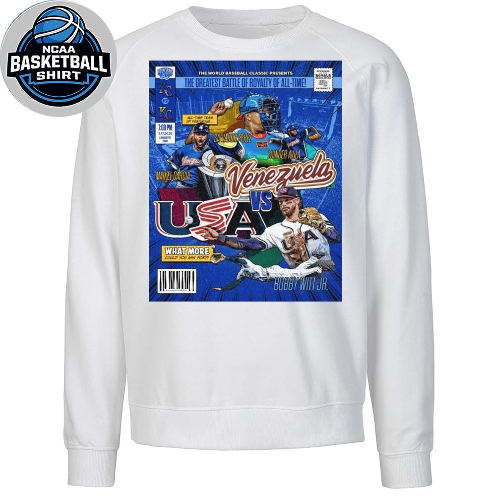 The World Baseball Classic Presents The Greatest Battle Battle of Baseball Royalty Venezuela vs USA 2026 Shirt