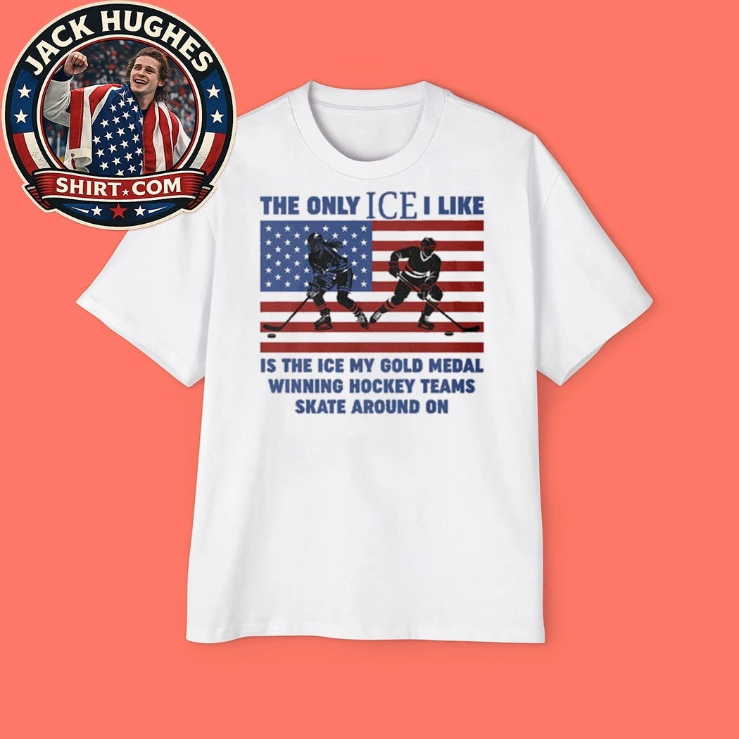 USA Gold Medal Hockey Patriotic American Flag The Only Ice I Like Champions Trending Shirt