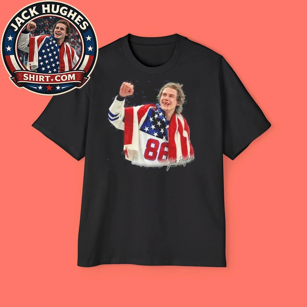 USA Hockey Gold 2026 Jack Hughes Olympic Gold Hockey Fan Tee Shirt