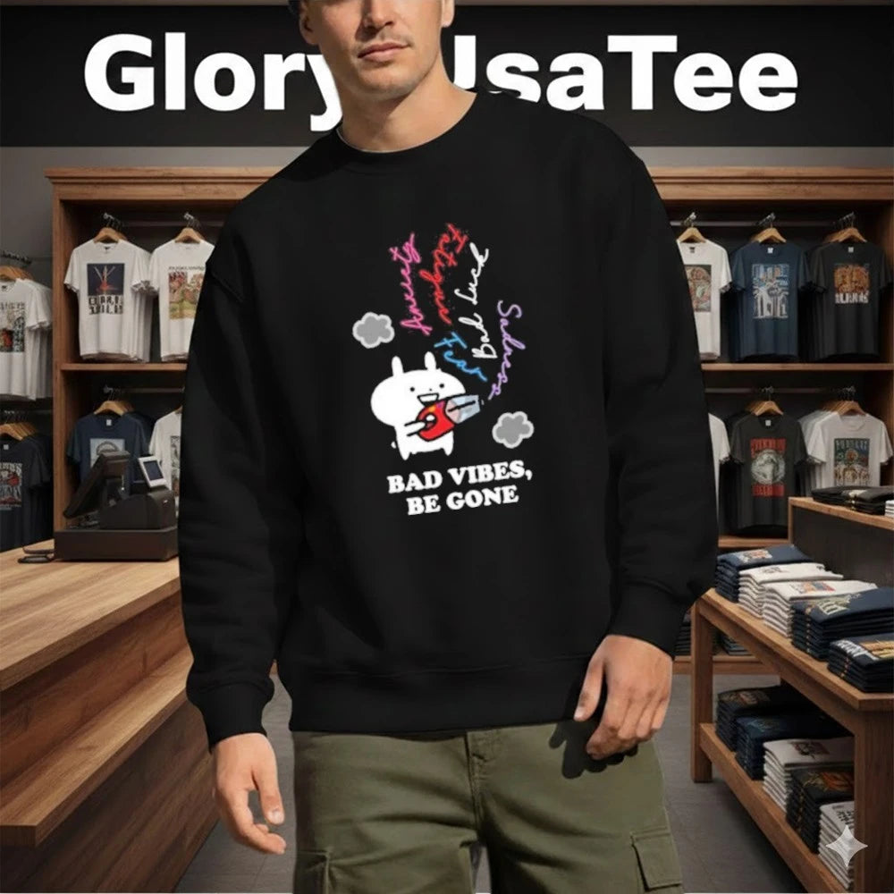 Usagyuuun Bad Vibes Be Gone Black Shirt