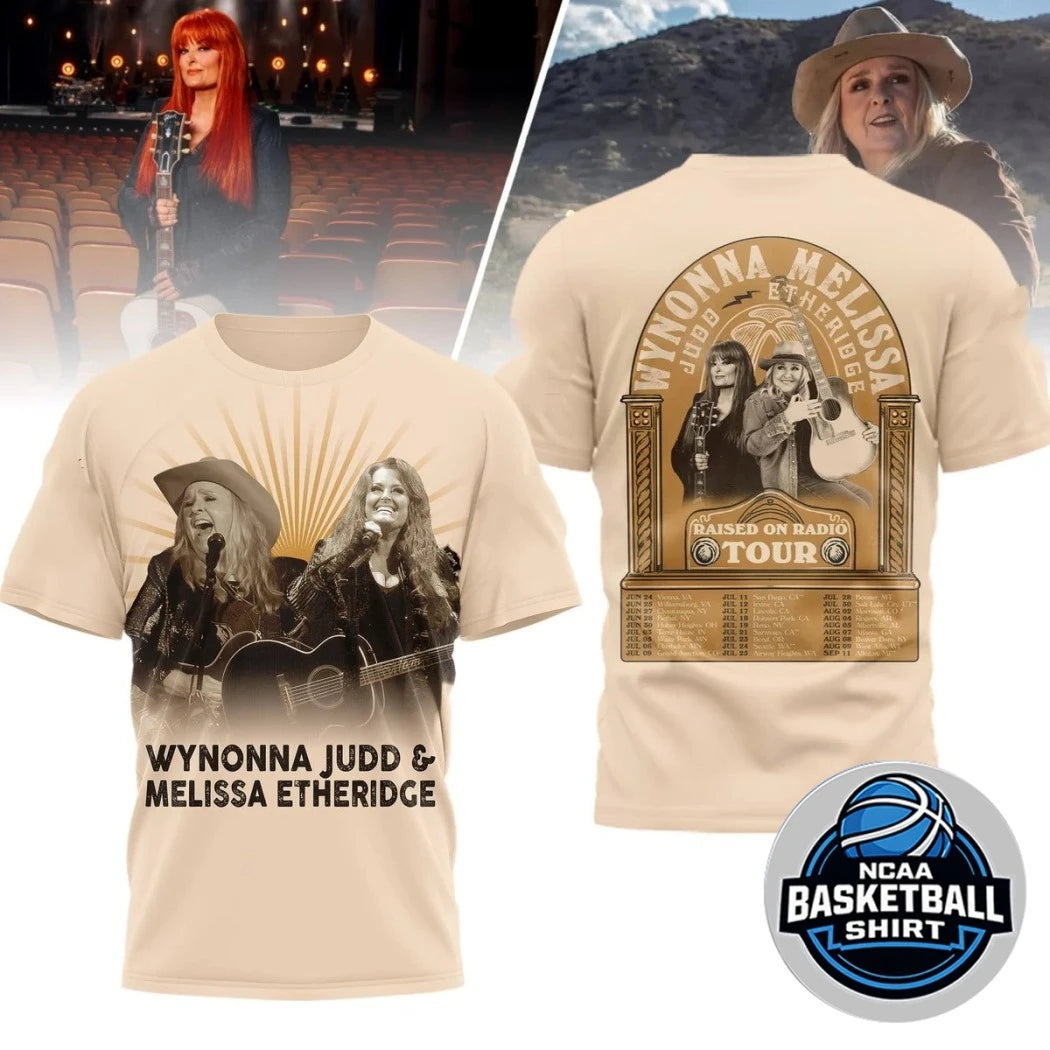 Wynonna Judd & Melissa Etheridge Raised On Radio Tour Signed T-Shirt