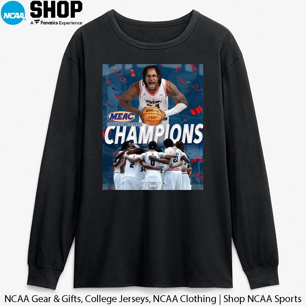 Howard Bison Men’s Basketball 2025-2026 MEAC Regular Season Champions T-Shirt